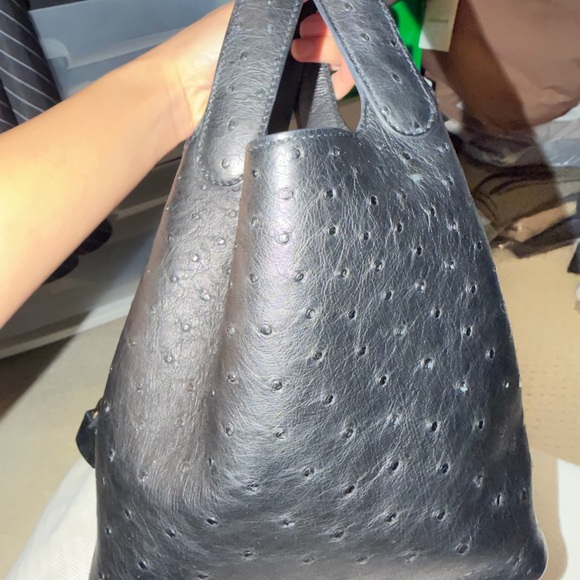 Hermes Black Ostrich Leather Tote - Picture 5 of 10